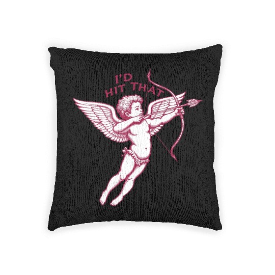 Pink Cupid Valentine's Day Design Woven Pillows