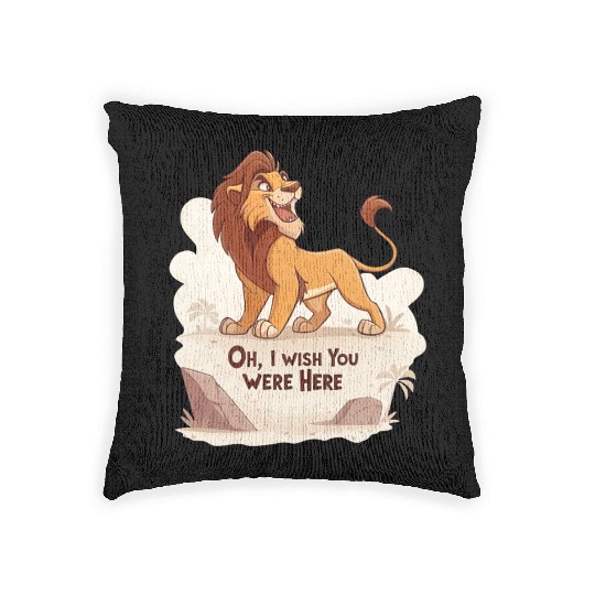 Lonely Lion Longing Woven Pillows