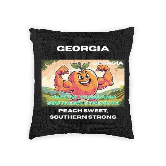 Georgia Peach State Art Woven Pillows