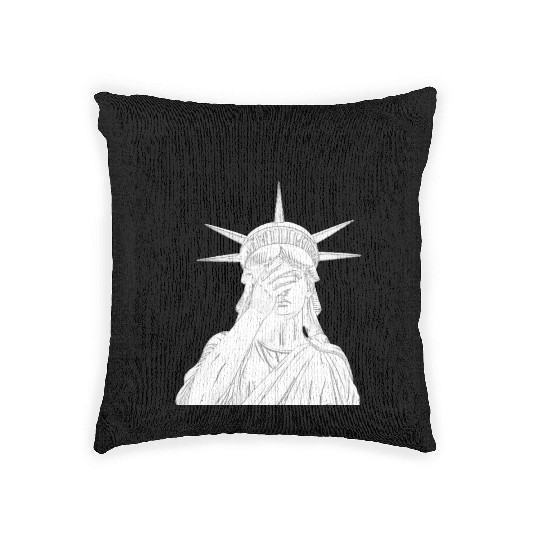 Oh the shame Statue of Liberty US for sale chaos Woven Pillows