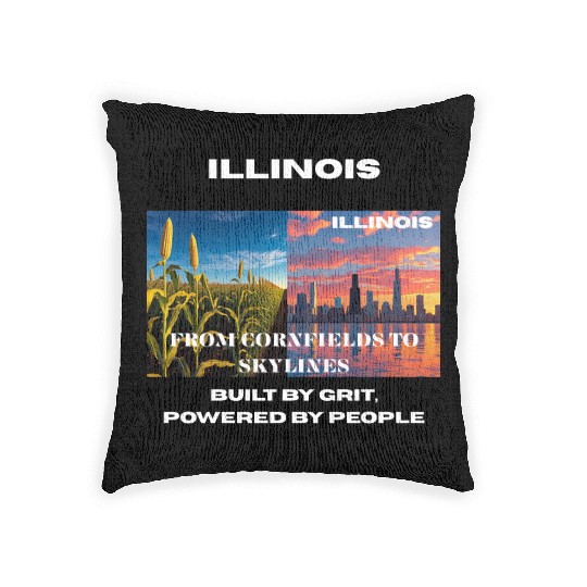 Illinois Midwest Mosaic Art Woven Pillows