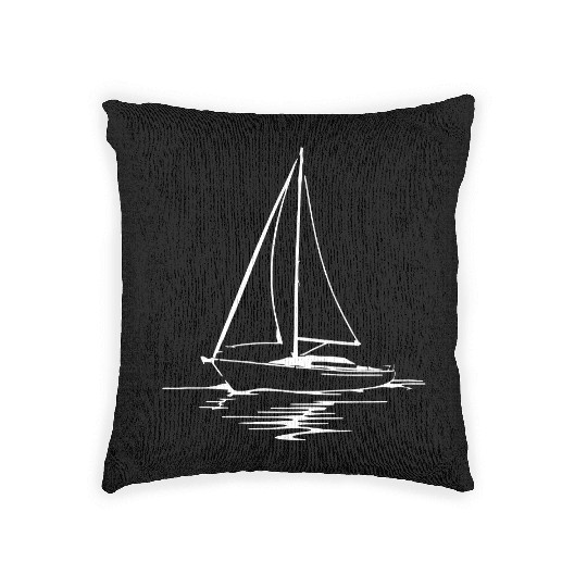 Classic Sailboat Outline Woven Pillows