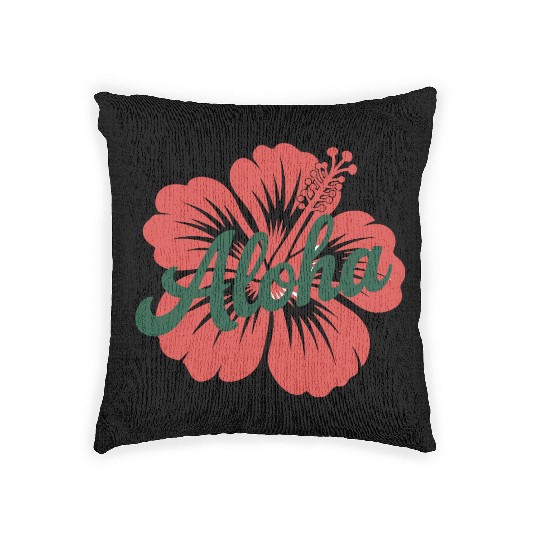 Tropical Hibiscus Aloha Woven Pillows