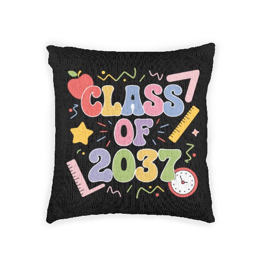 Class of 2037 Grow With Me, Funny back to school Woven Pillows