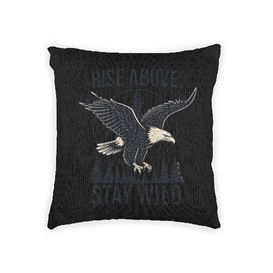 Soar Fierce, Live Free – Bald Eagle Wilderness Des Woven Pillows