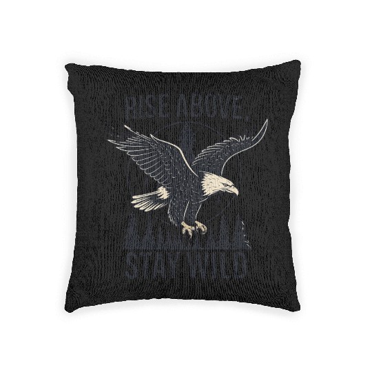 Soar Fierce, Live Free – Bald Eagle Wilderness Des Woven Pillows