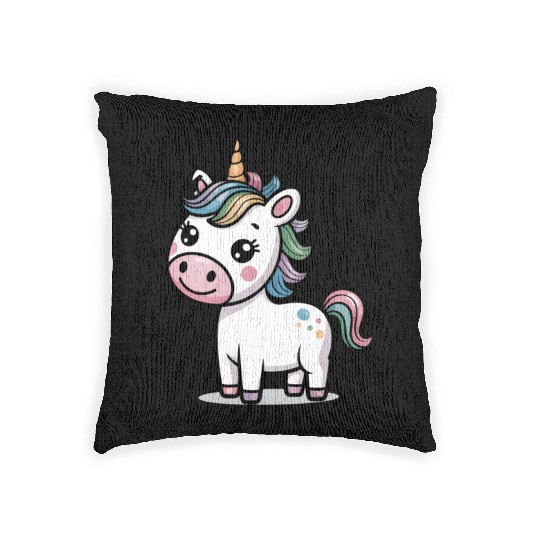 Believe in Magic – Cute Rainbow Unicorn Fantasy Woven Pillows