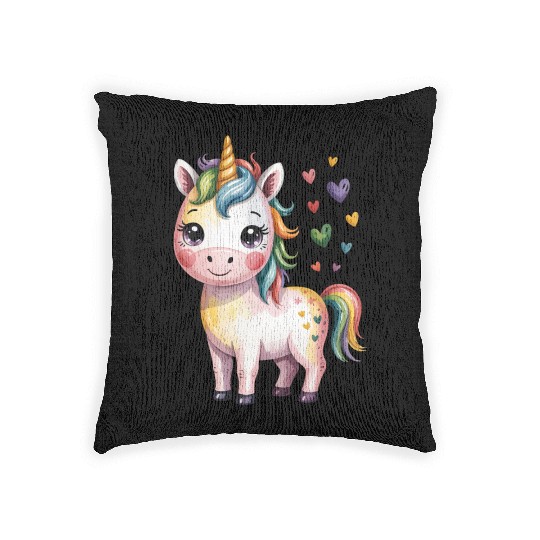 Believe in Magic – Cute Rainbow Unicorn Fantasy Woven Pillows