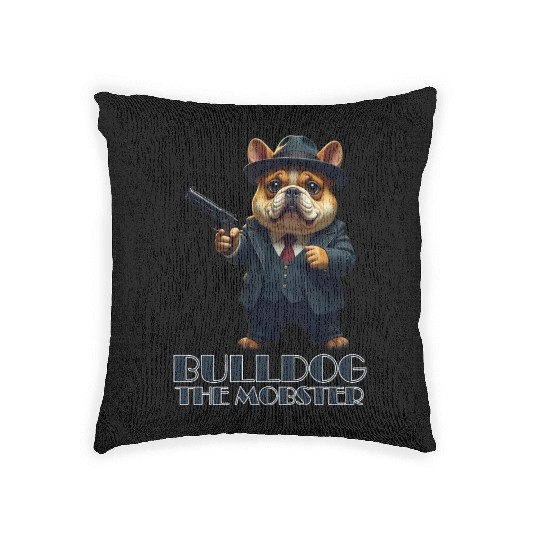 Bulldog the Mobster Woven Pillows