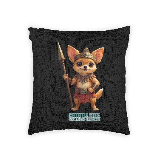 Chiihuahua the Aztec Warrior Woven Pillows