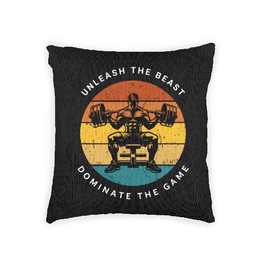 Unleash the Beast – Gym Power Logo Woven Pillows