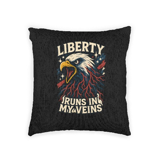 Liberty Runs in My Veins Woven Pillows