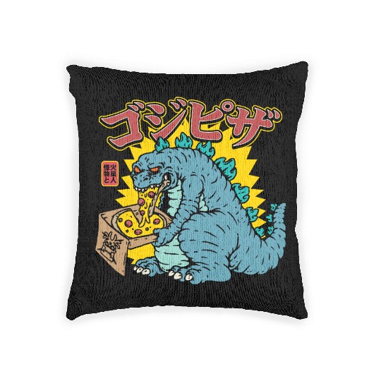 Kaiju Pizza Cravings Woven Pillows