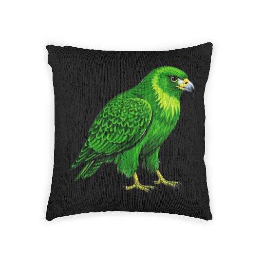Green hawk Woven Pillows