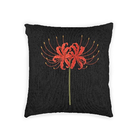 Red Spider Lily Woven Pillows – Japanese Death Flower Ar