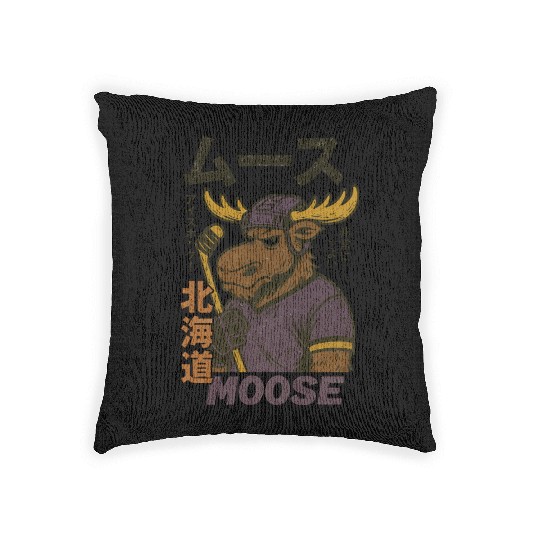 Vintage Minnesota Moose Hockey Japan Version Woven Pillows