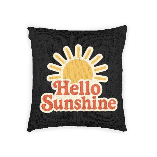 Sunrise Hello Sunshine Illustration Woven Pillows