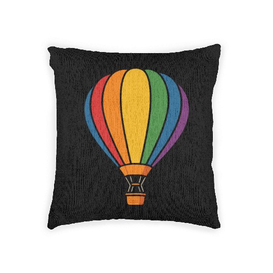 Rainbow Hot Air Balloon – Fly Free Woven Pillows