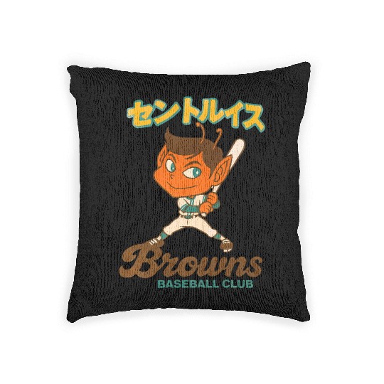 Vintage St Louis Browns Baseball Japan Version Woven Pillows