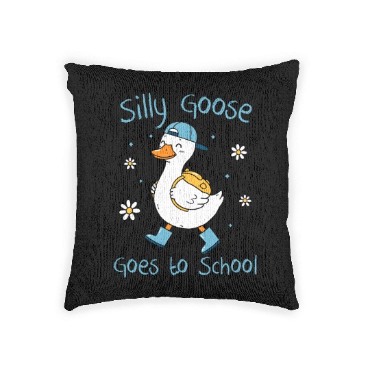 Silly Goose Back to School Funny Woven Pillows