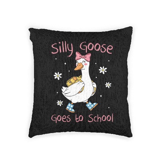 Silly Goose Back to School Funny Woven Pillows