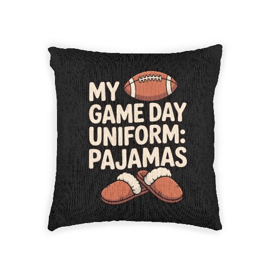 Game Day Pajama Humor Graphic Woven Pillows