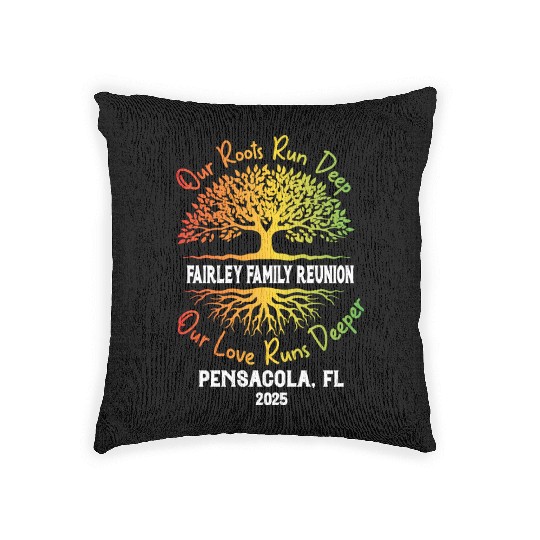 Family Reunion Roots Tree Design Woven Pillows