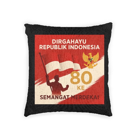 Indonesian Independence 80th Anniversary Woven Pillows