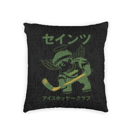 Defunct Japanese Minnesota Fighting Saints Hockey Woven Pillows