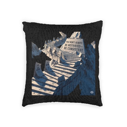 "You Won’t Always Be Motivated—Be Consistent" Woven Pillows