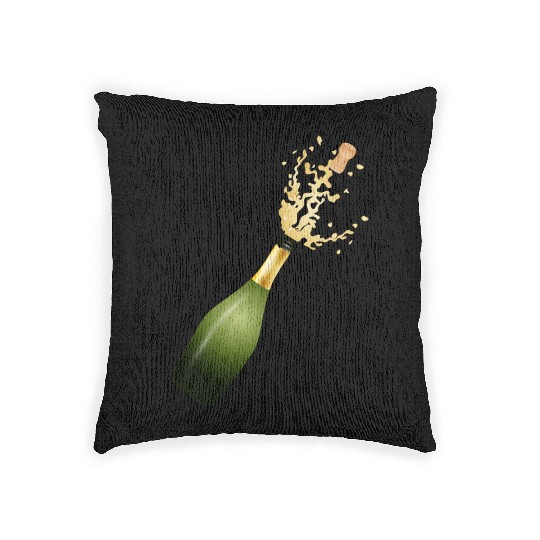 A champagne bottle – for New Year's Eve & parties Woven Pillows