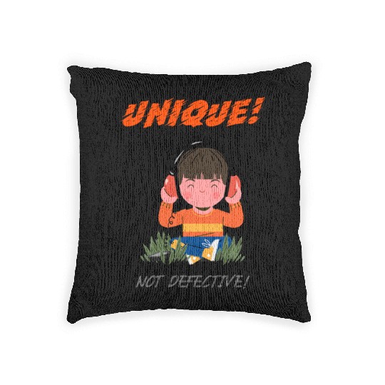 Unique Not Defective Autism Advocacy Woven Pillows