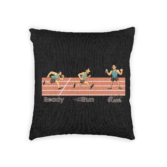 Runners Race Day, Daily Training, Ready Run Rum Woven Pillows