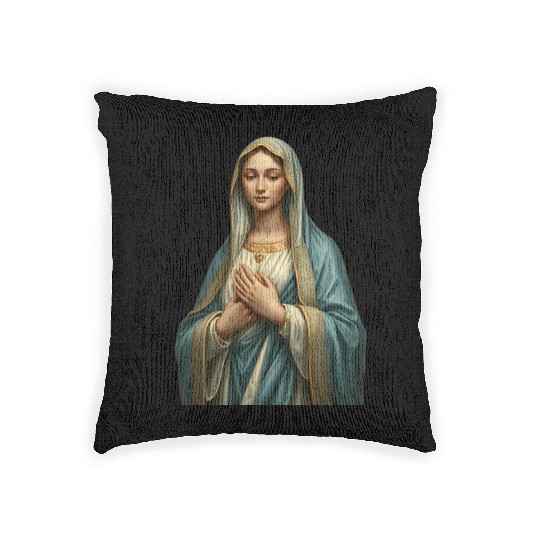 Madonna and Child Divine Embrace Woven Pillows