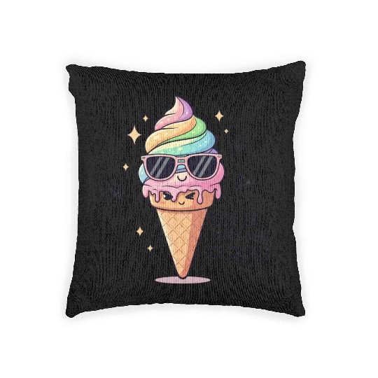 Cooler Than Ice Cream Pun Woven Pillows