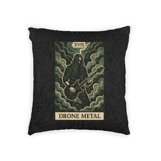 Drone Metal (Card XVIII) Woven Pillows