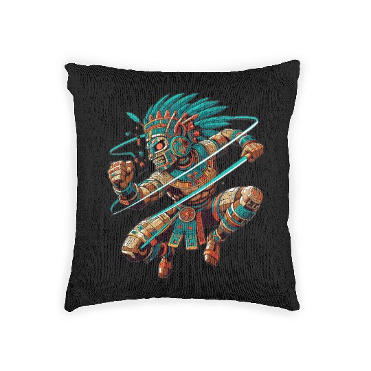Aztec Warrior - Inca Maya Mayans Woven Pillows