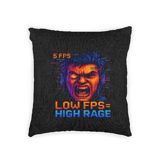 Retro Pixel Rage Graphic Design Woven Pillows