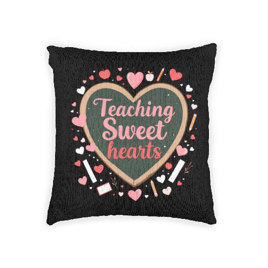 Teaching Sweet Hearts Cookie Design Woven Pillows