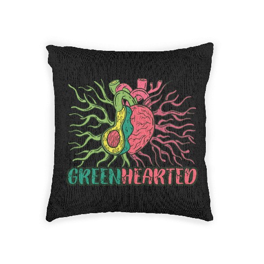 Greenhearted Avocado Heart Woven Pillows