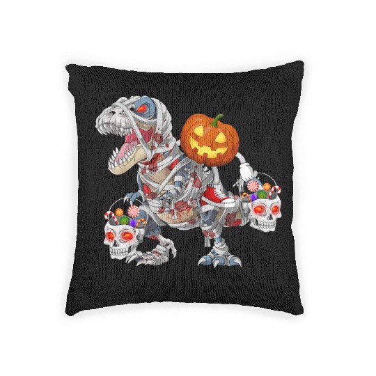 Pumpkin Riding Zombie Mummy Dinosaur Halloween Woven Pillows