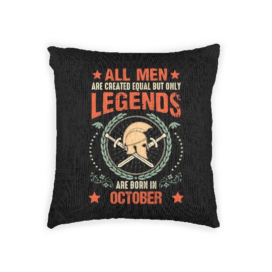 Sparta Legend Born in October Woven Pillows