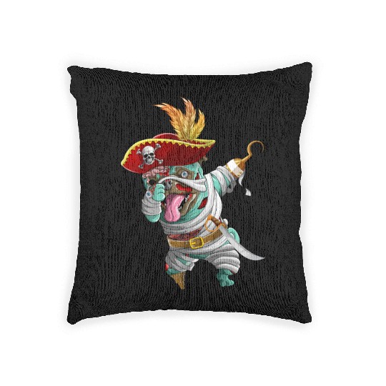 Dabbing Pirate Zombie Mummy Pug Cute Halloween Pug Woven Pillows
