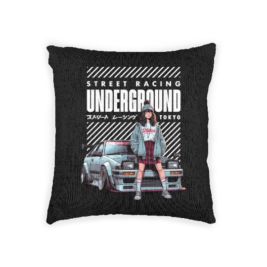 Japanese Underground Street Racing - JDM Car Woven Pillows