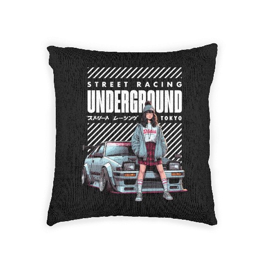 Japanese Underground Street Racing - JDM Car Woven Pillows