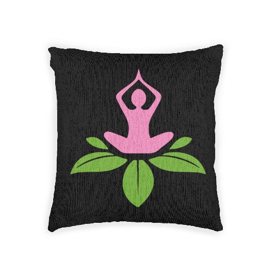 Serene Yoga Lotus Design Woven Pillows