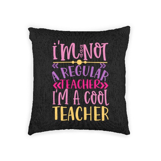 Cool Teacher - Funny Teacher Appreciation Gift Woven Pillows