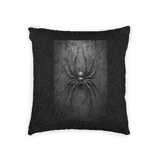 Black Widow Style Spider Art Woven Pillows