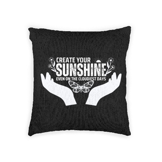 Hopeful Sunshine Motivational Quote Woven Pillows