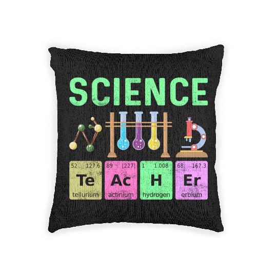 Science Art Teacher - Colorful Periodic Table Woven Pillows